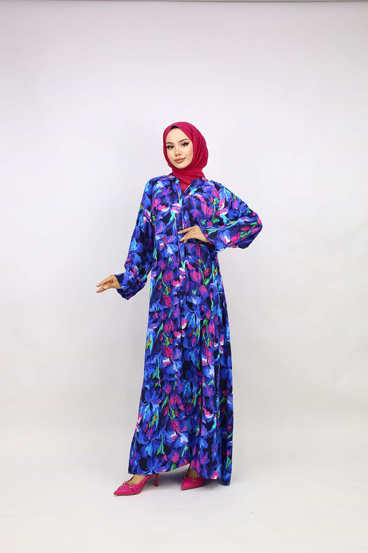 LALE DESENLİ ELBİSE